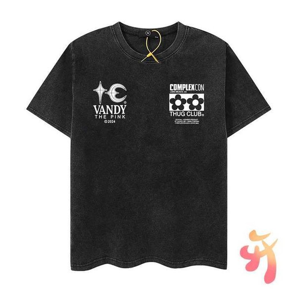 Men's T-Shirts Washed Old Blk Thug ub Tshirts High Quality Cotton Starry Moon Round Neck Short Sleeve Top Street Men Women T-shirts J25