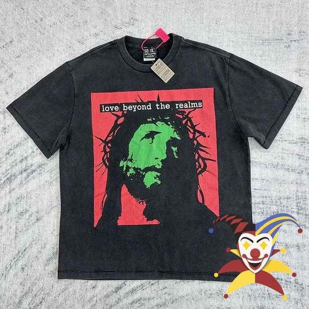 Men's T-Shirts Washed Saint Jesus T Shirt Men Women Love Beyond The Realms T-Shirt T Tops T241118