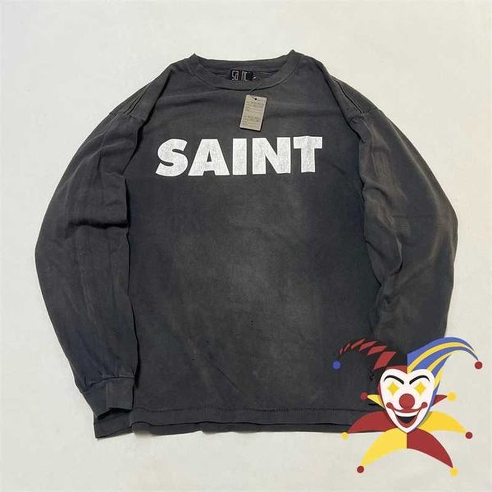 Men's T-Shirts Washed Saint S N T LS T/BLACK T Shirt Men Women 1 1 Top Quty T-shirt Casual Tops T T241112