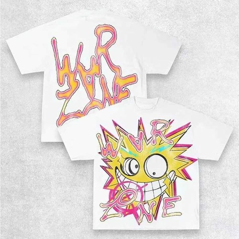 Men's T-Shirts Y2K T Shirt Men Exaggerate Gothic Graphic Print Harajuku Punk Strtwear Cotton Round Neck Oversized Short Slve Tops Ts Ne