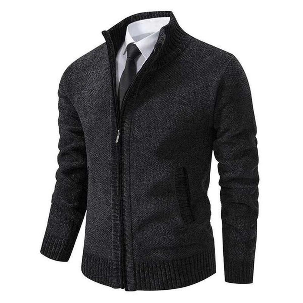 Mens Turtleneck cardigan 2024 autumn winter wool thick warm sweater jacket zipper solid casual knitted sweater mens dress W241119