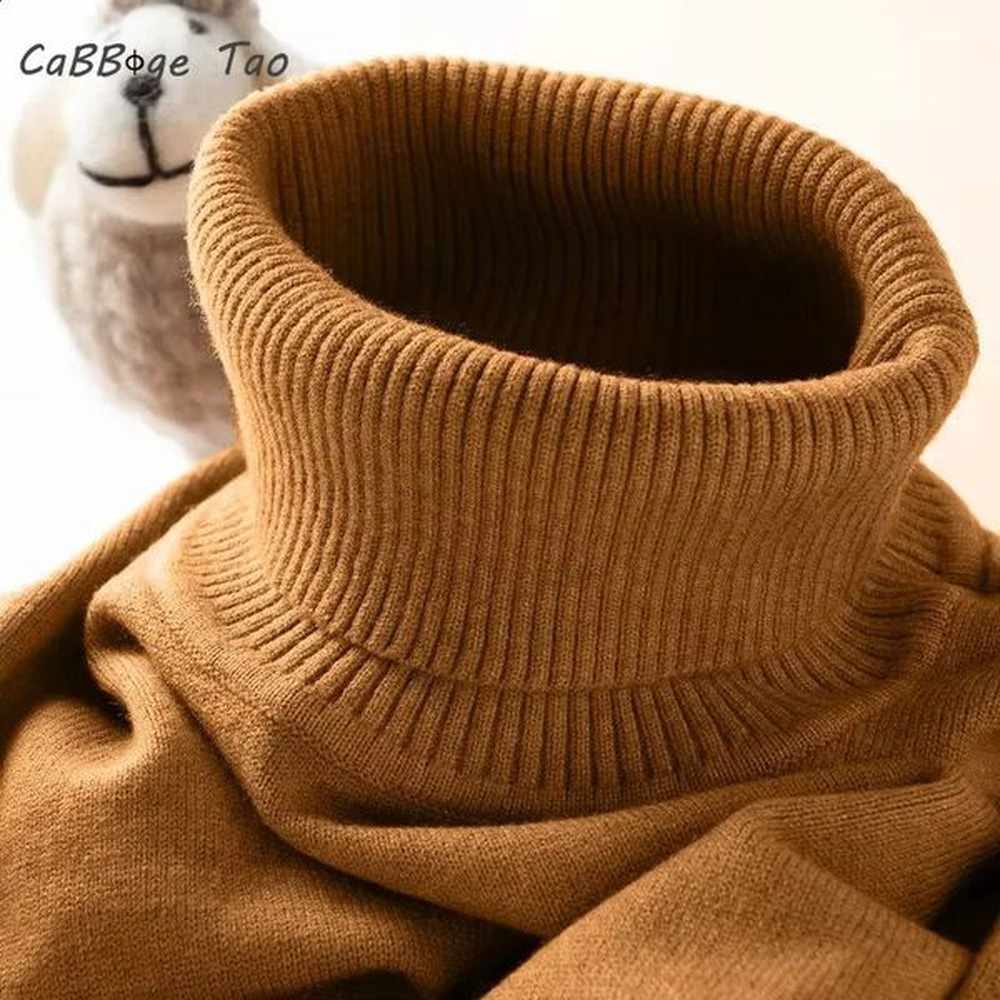 Mens Turtleneck Sweater Slim Fit Knitted Casual Pullover Lightweight Ribbed Long Sleeve Sweaters Autumn Solid Color Streetwear 241224