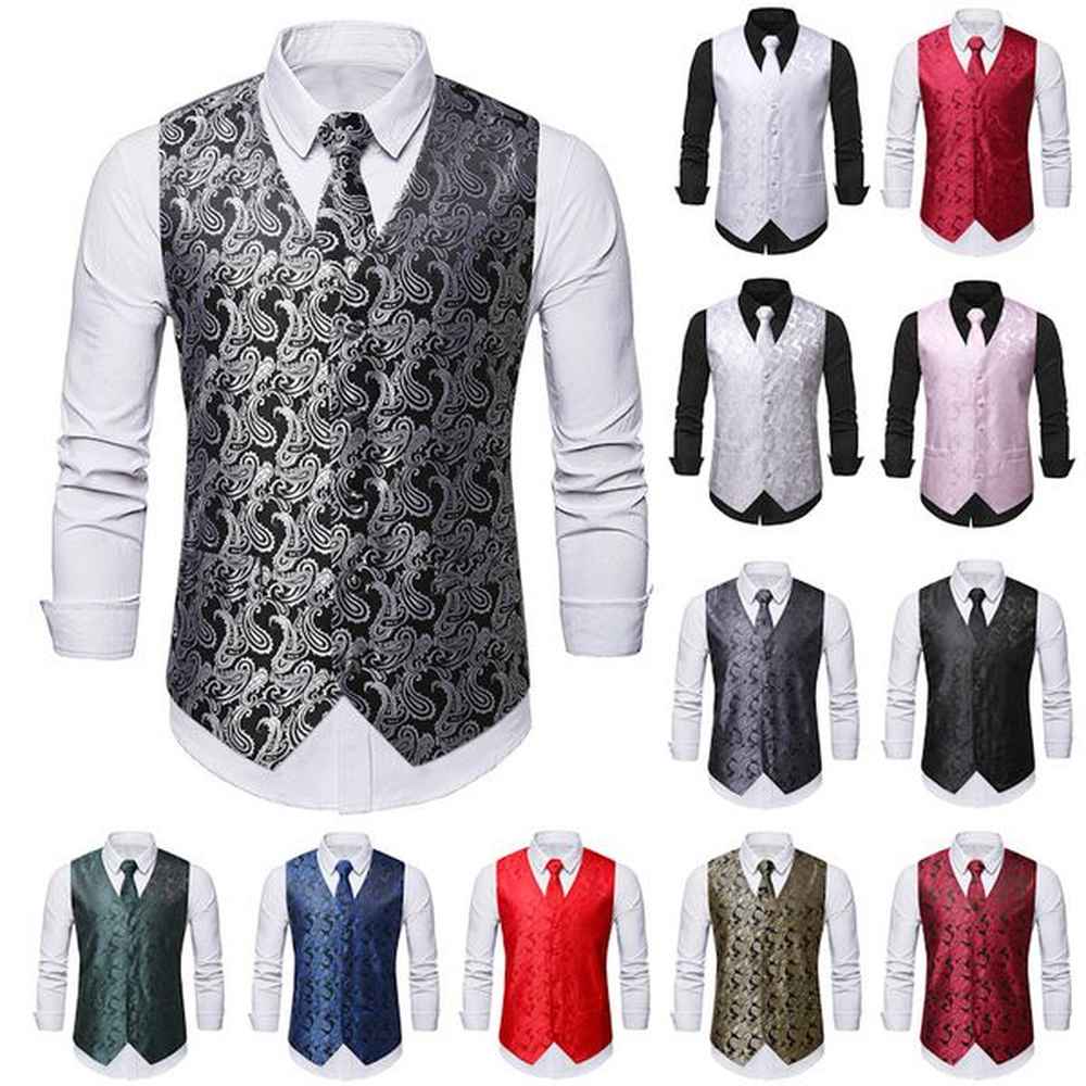 Men's Vests Classic Gold Suit Vest Men Sunflower Vest