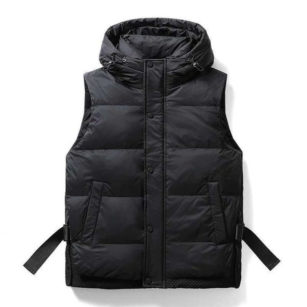 Men's Vests Mens Down Parkas Mens brand sveless down winter new warm windproof jacket hooded casual high-quality mens vest J240814 Q250