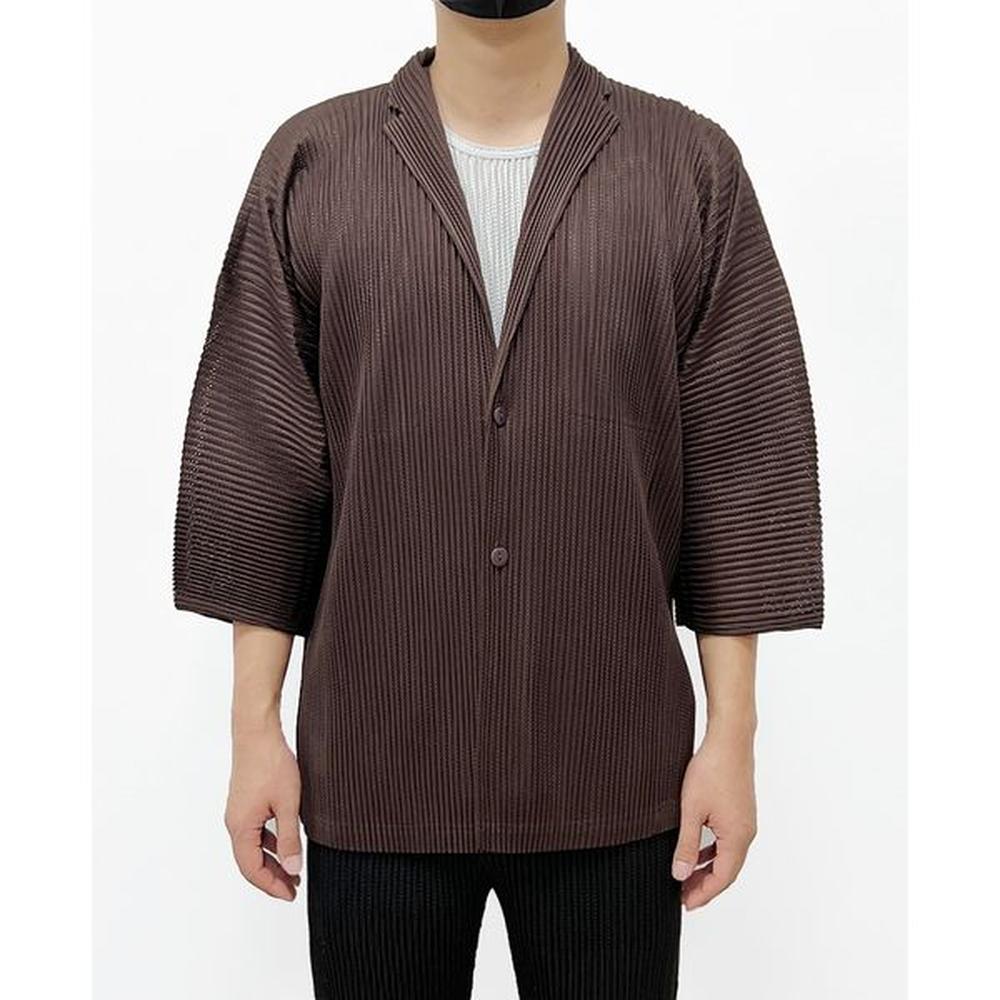 Men's Vests Miyake Pleated Mens Blazer 2023 Summer Breathable Sunscreen Coat Casual Business Japanese Style Mesh Jacket 230420