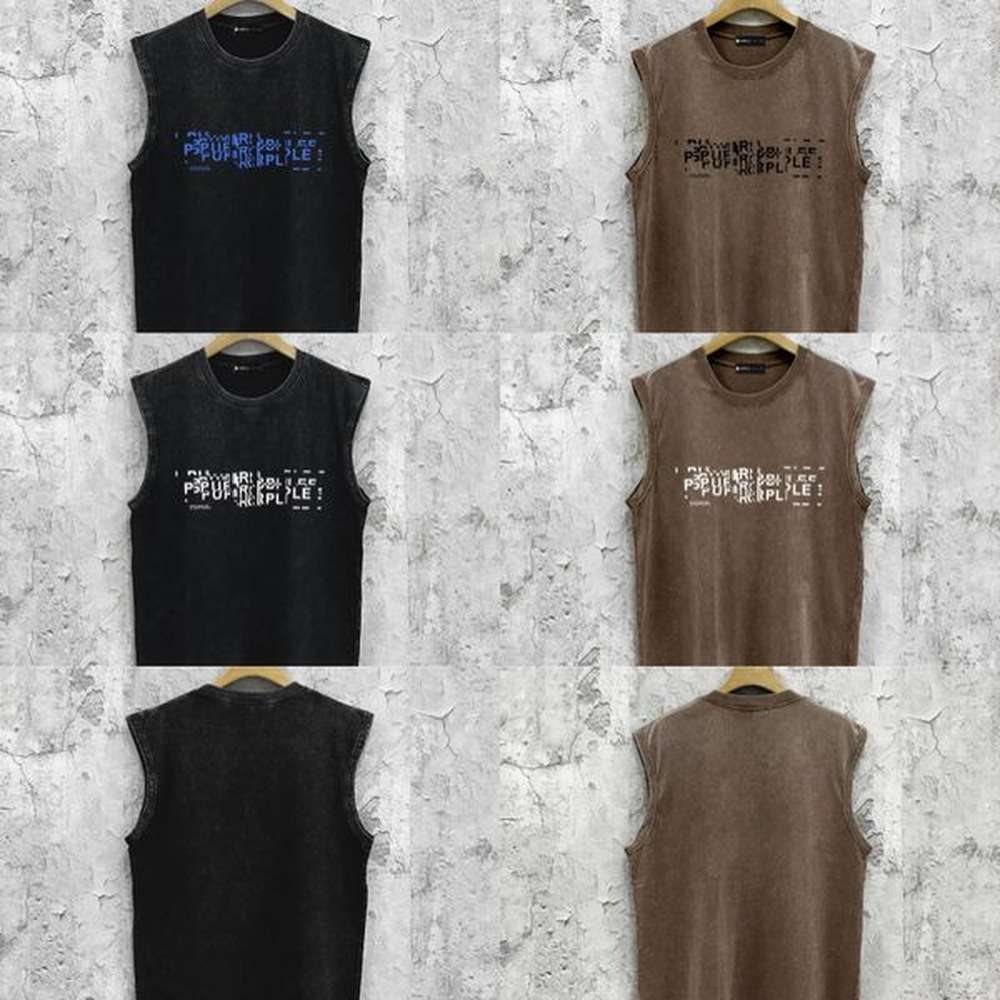 Mens Vintage T Shirt Couple Oversize Loose Cotton Tanks Summer Casual Sport Tees Designer Washed Vest
