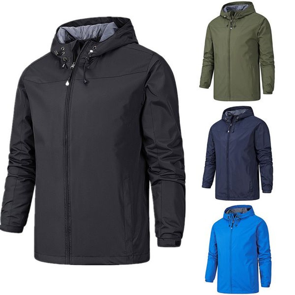 Men's Windbreaker Bomber Jacket Y2k Waterproof Men's Clothing Trapstas Casual Embroidered Bomber Male Coat Hooded Thin Overcoat