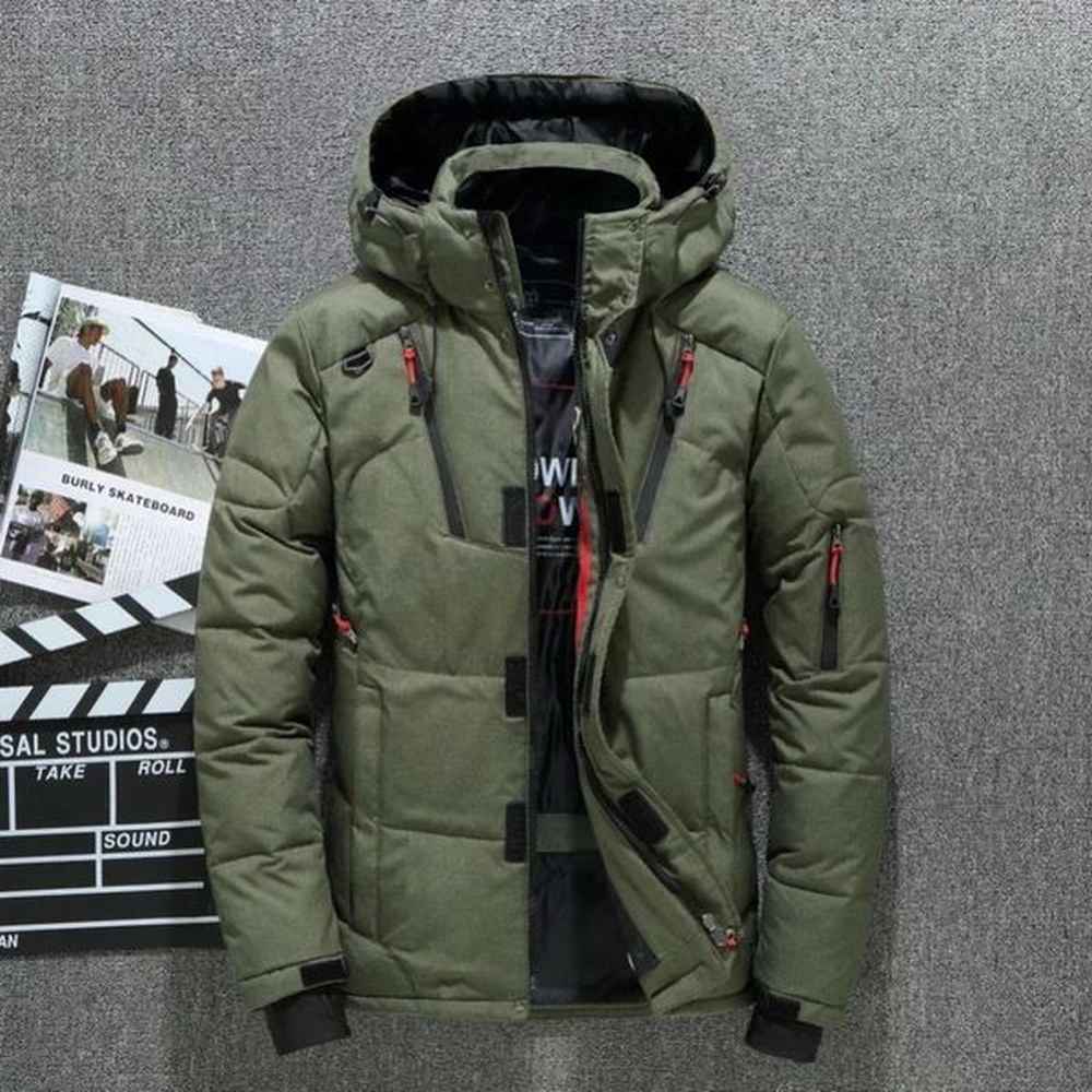 Mens Winter Jacket White Duck Down Park Casual Goose Feather Mens Winter Coat Thick Warm Jacket 241122