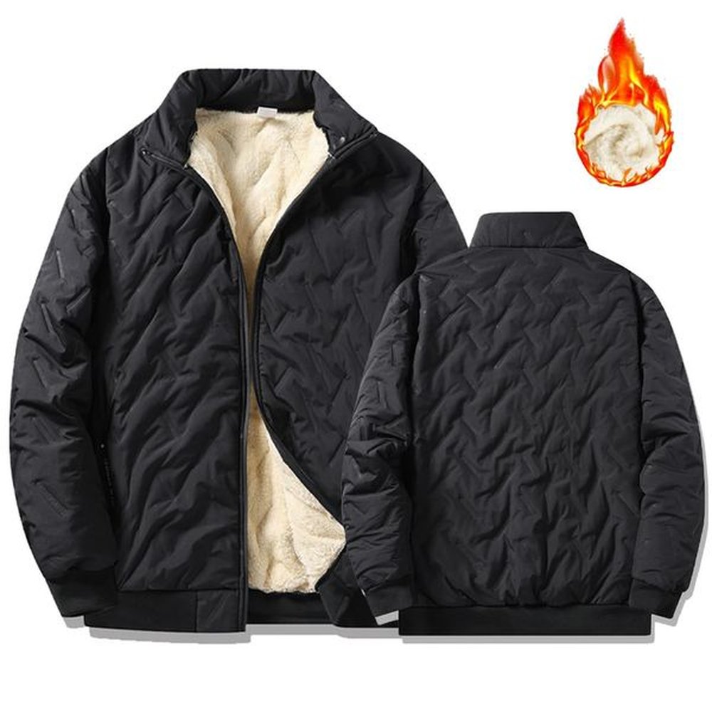 Mens winter thick jacket mens warm jacket windproof casual business jacket fashionable casual cotton padded jacket 241121