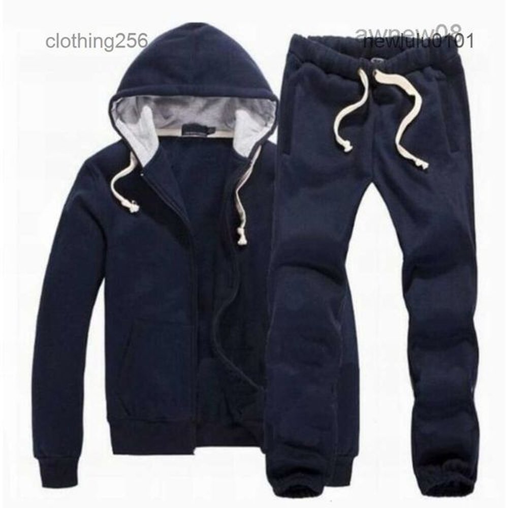 Mens Winter Tracksuit 2 Piece Set with Hood Keep Warm in Style02