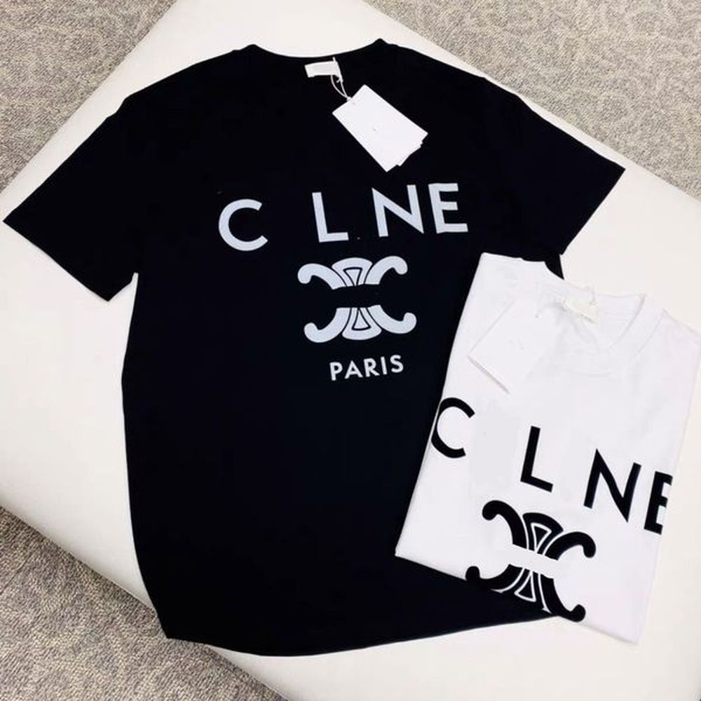 Mens Women Tees New Cotton Couple Short Sleeve Arc Triomphe Fashion Versatile Letter Print Round Neck T-shirt Loose Solid Bottom
