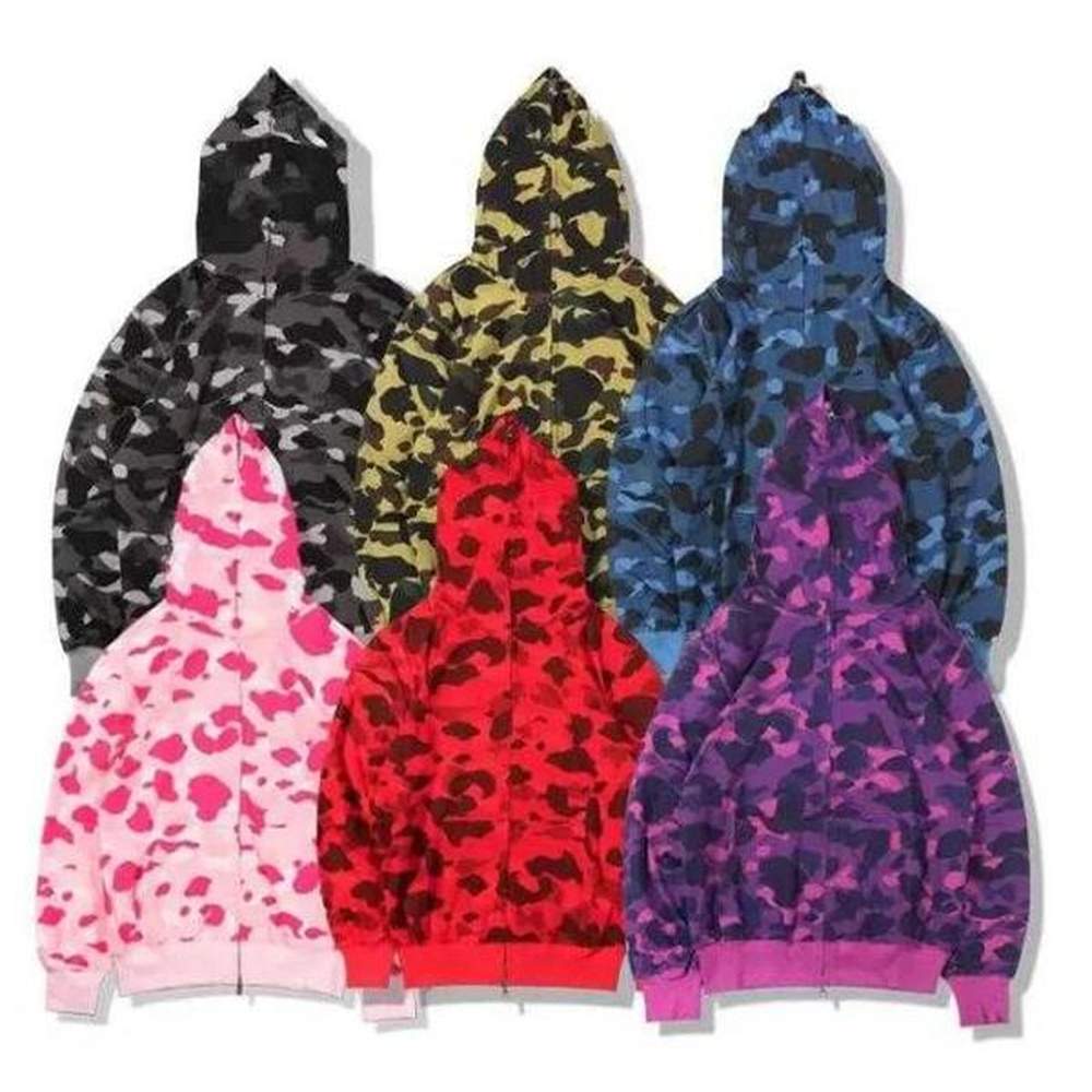 Mens Womens Zip Up Hoodies High-quality Shark Hoodie Fashion Streetwear