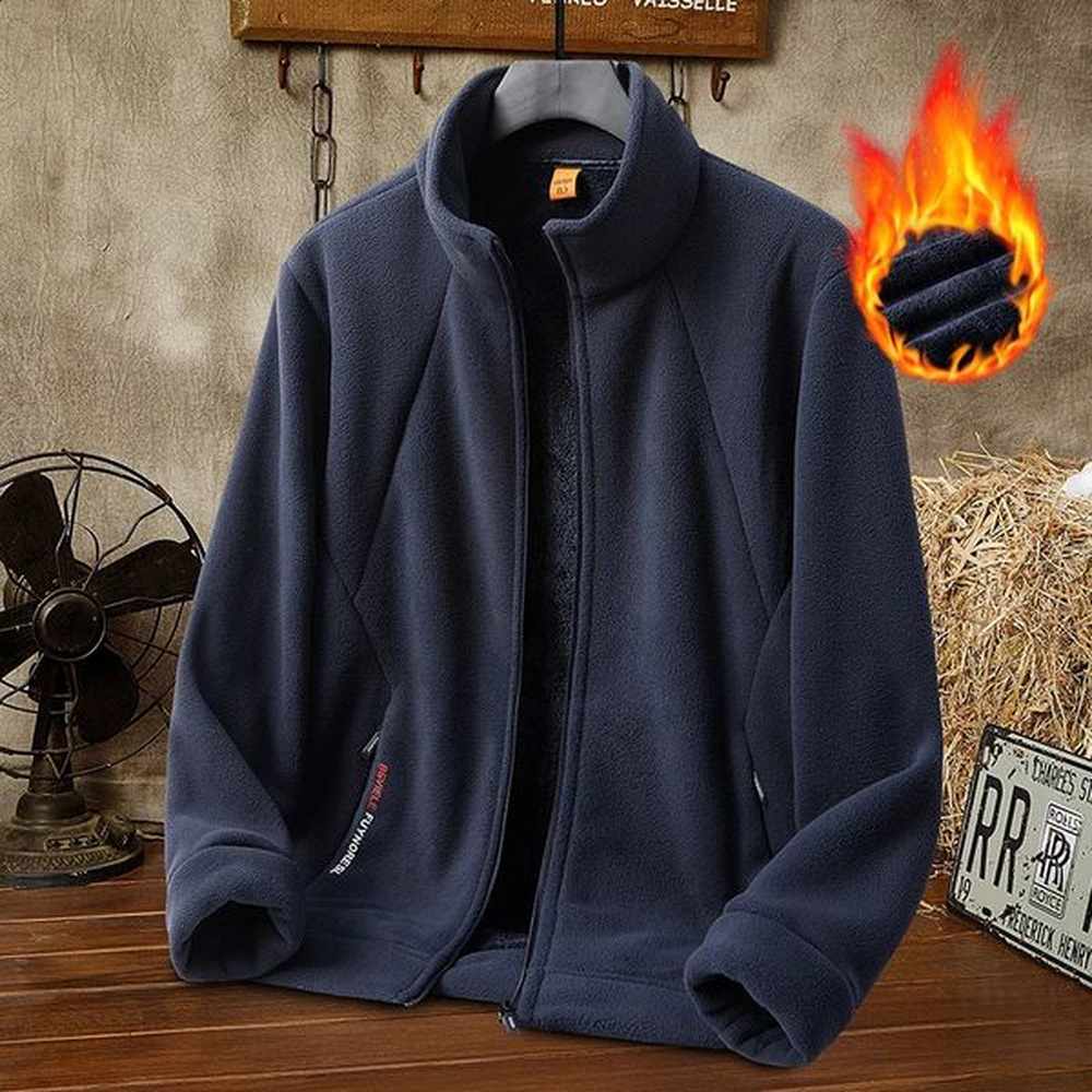 Mens wool jacket autumn and winter item solid color thick warm simple plus size outdoor sports top mens 240918