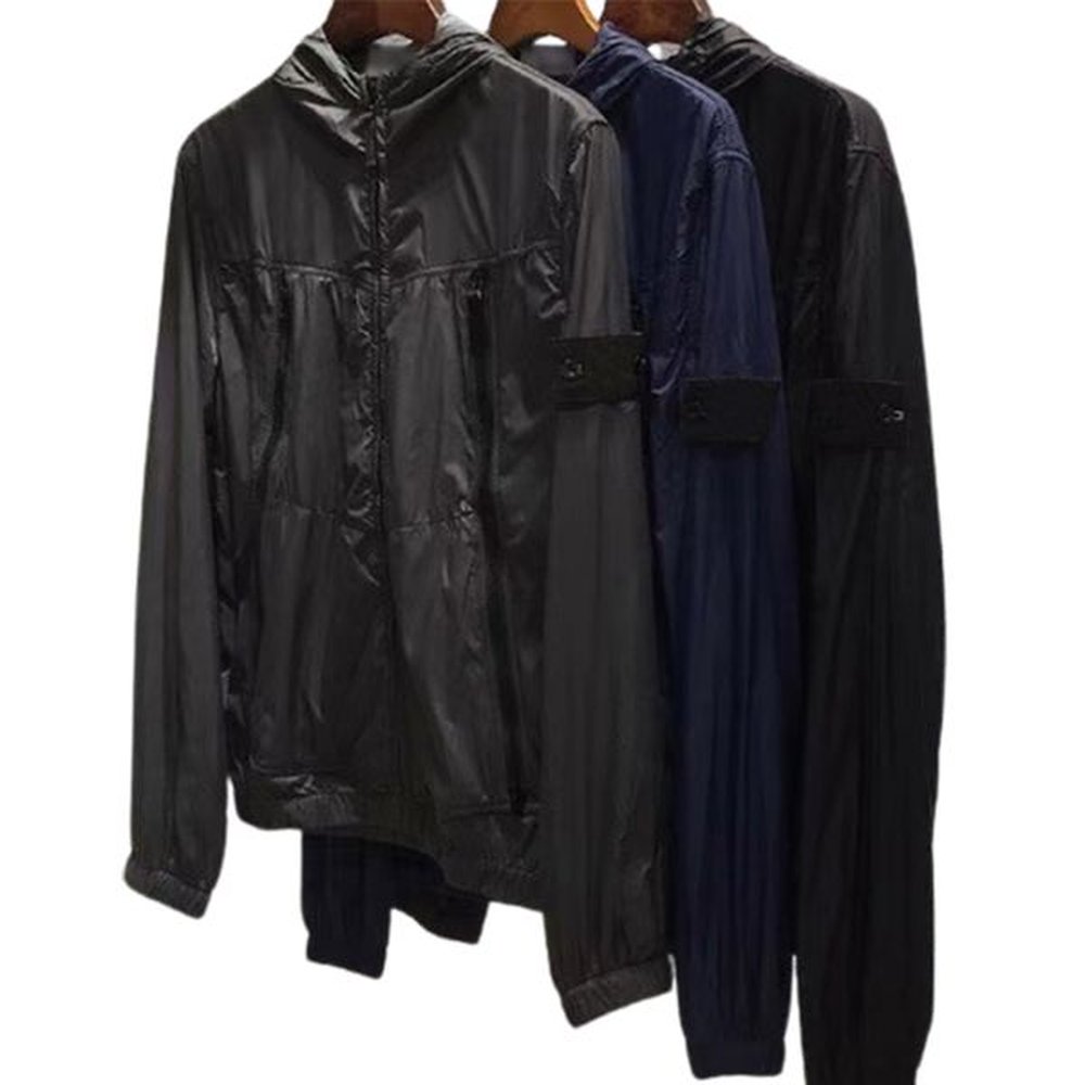 Men's Zipper Hooded Jacket Fashion Long Sleeve Slim Fit Coat With Zipper Pocket