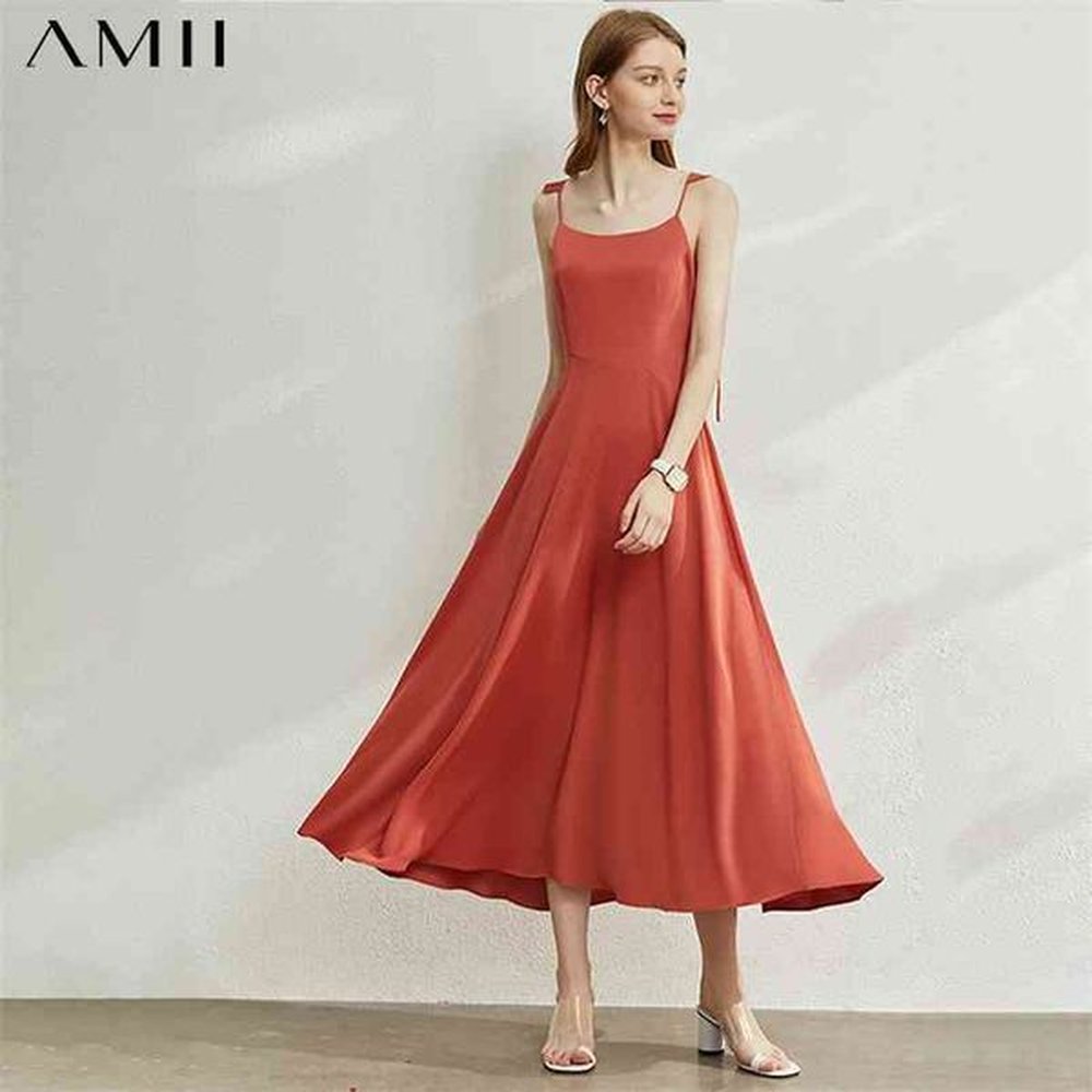 minimalism spring summer fashion suspender aline women dress causal loose