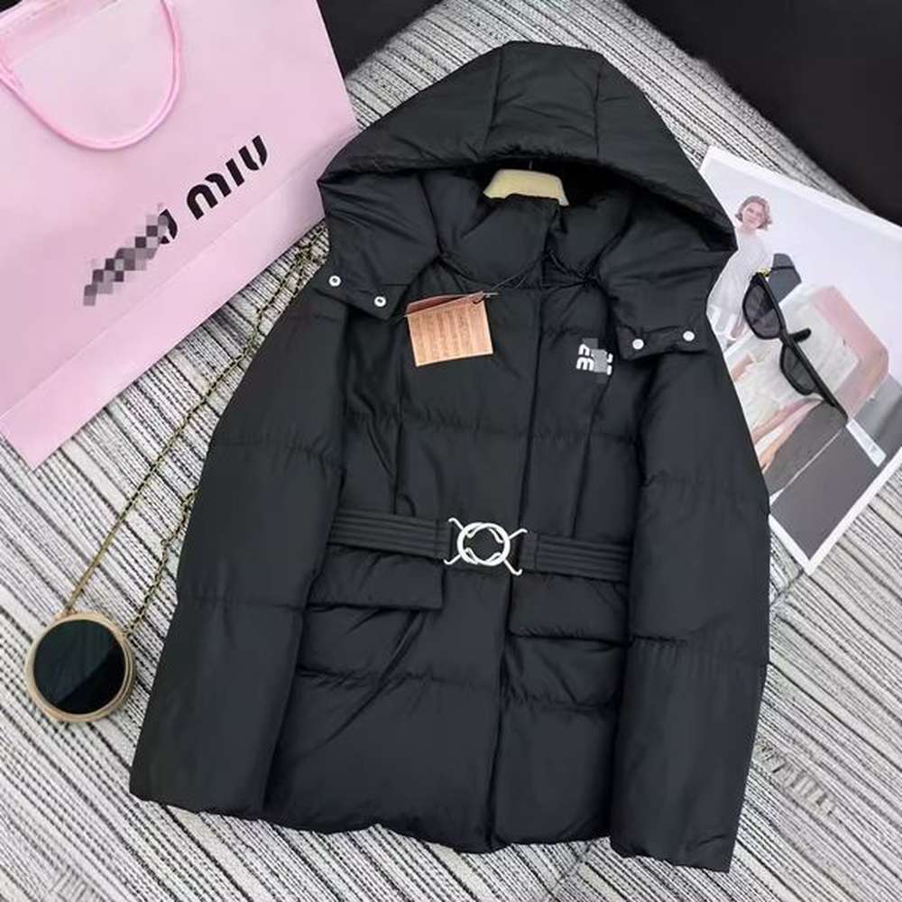miuu miuu down parkas high womens puffer jacket slim clothing