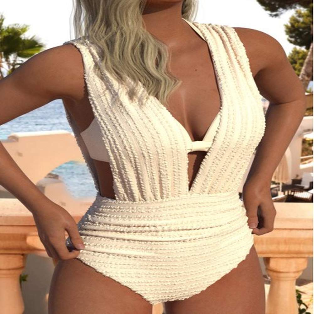 modlily beige jacquard one piece swimwear and bra s