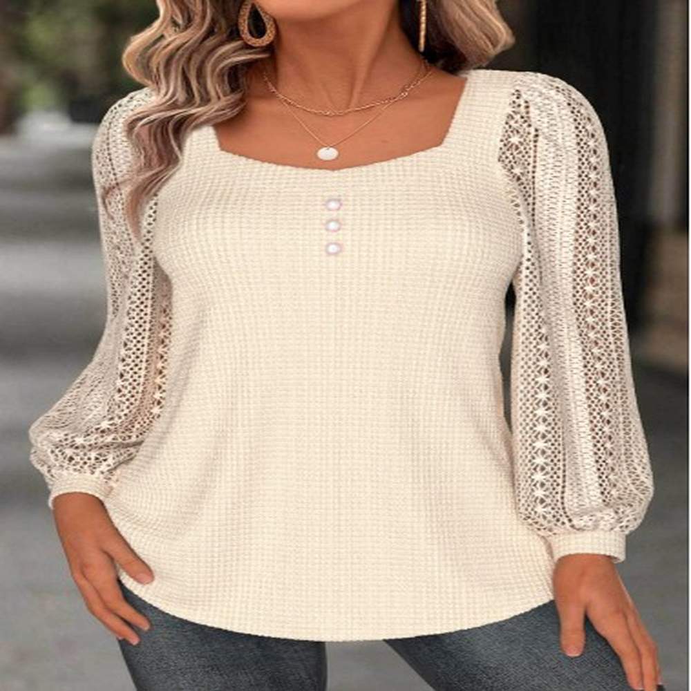 modlily beige long sleeve heart collar t shirt l