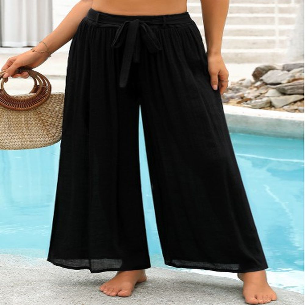 modlily black anklelength cover up beach pants l