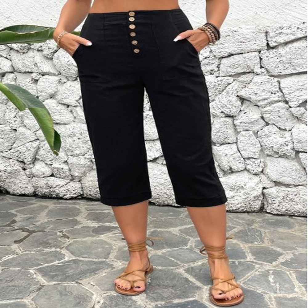 modlily black button detail high waisted pants xxl