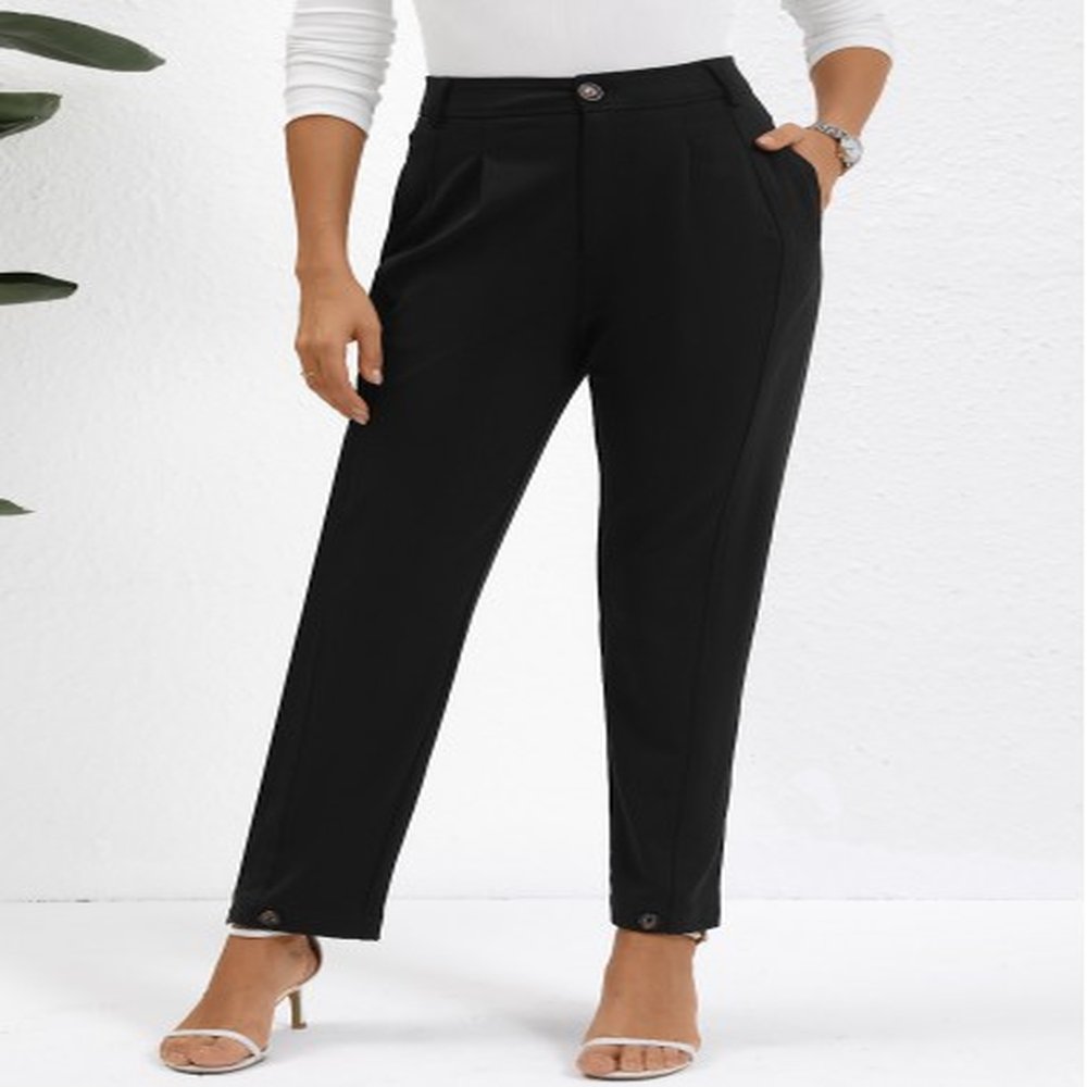 modlily black button high waisted anklelength pants xs