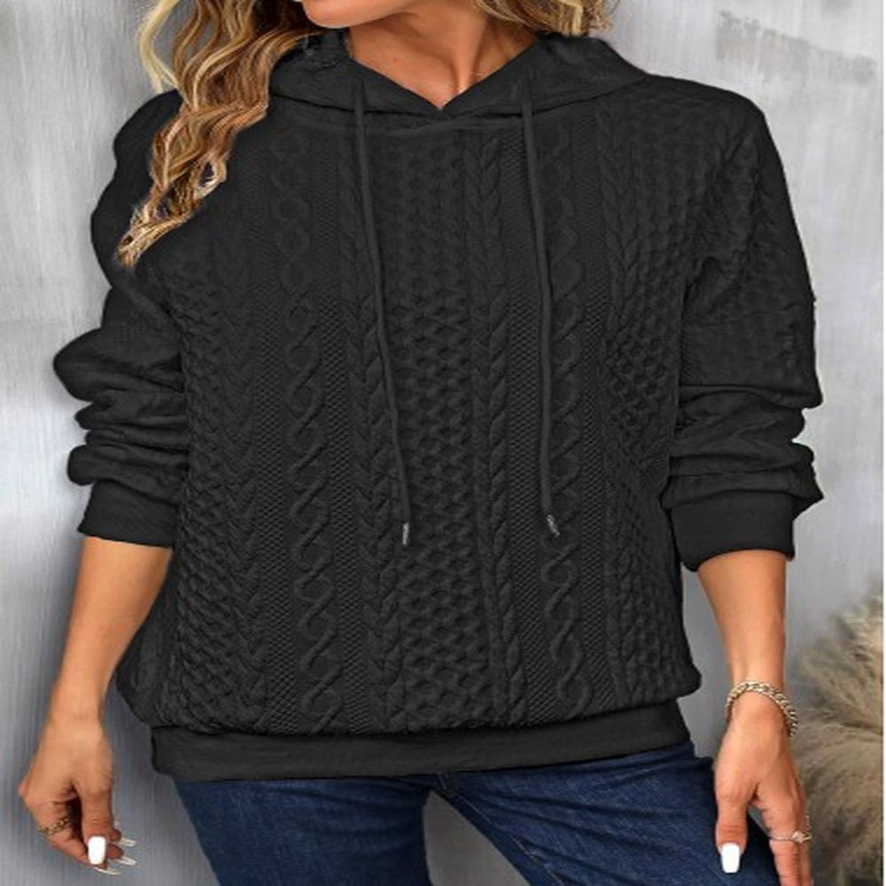 modlily black drawstring long sleeve twisted hoodie m