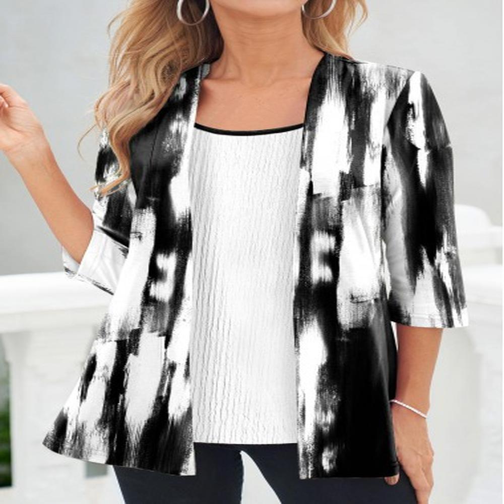 modlily black fake in tie dye print t shirt