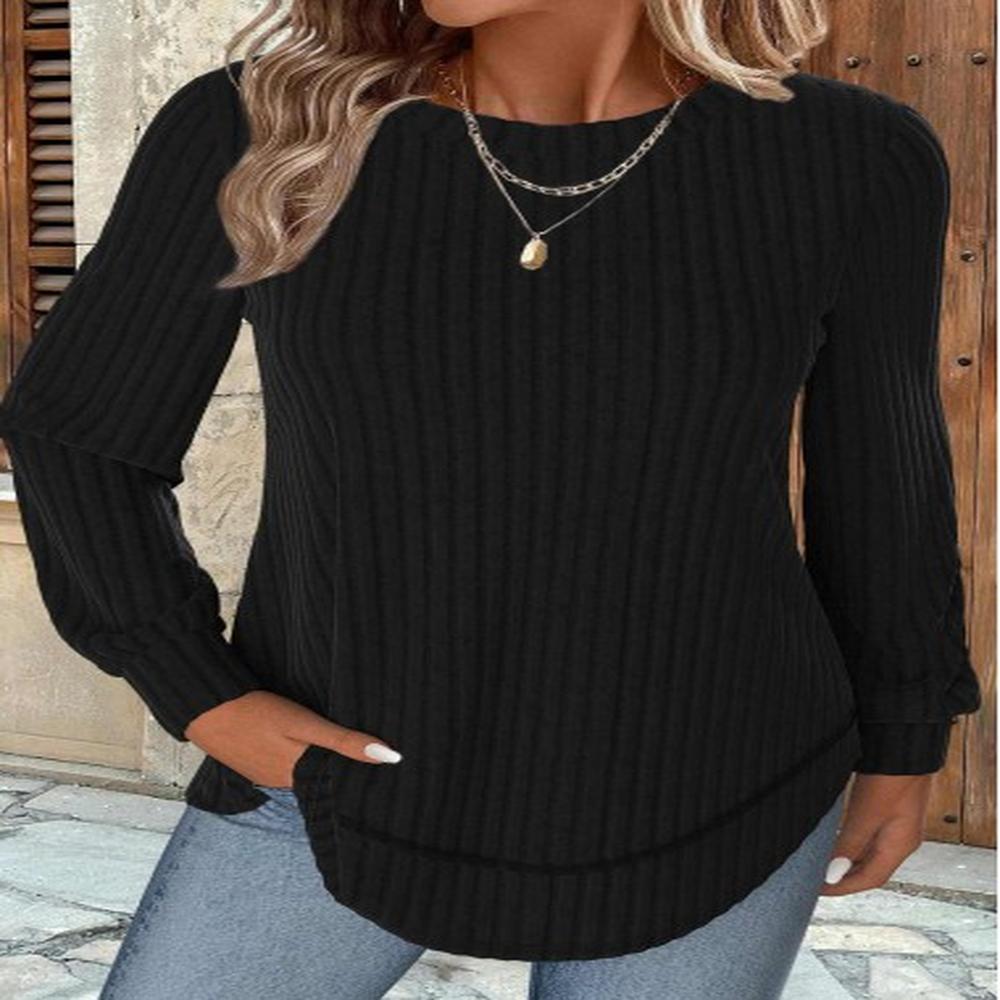 modlily black long sleeve round neck sweatshirt xl
