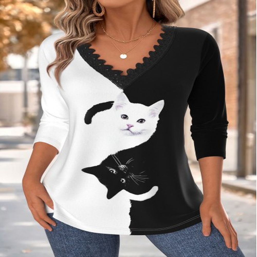 modlily black tummy coverage animal print long sleeve t shirt
