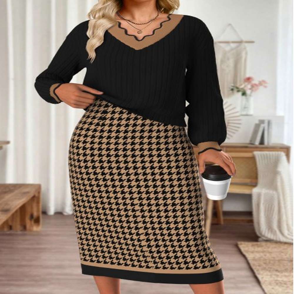 modlily black tummy coverage plaid dress and cover up