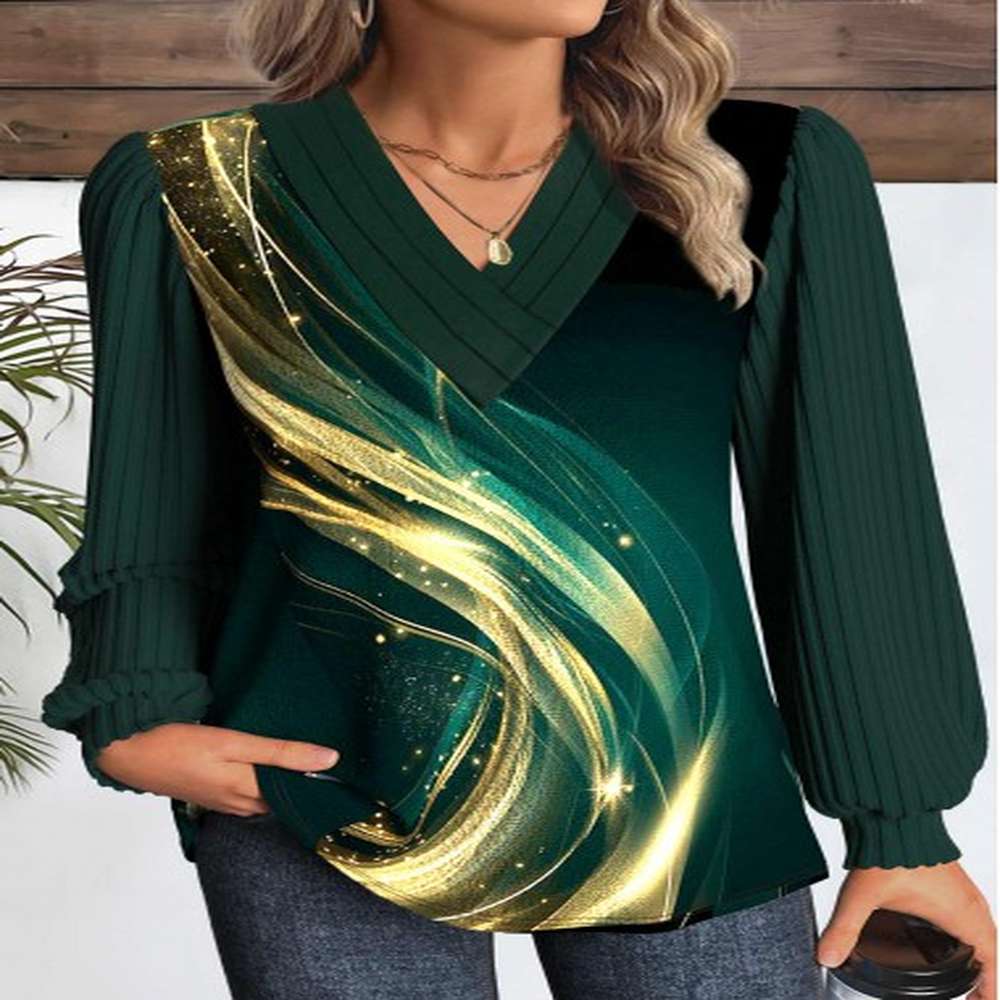 modlily blackish green patchwork dazzle colorful print t shirt