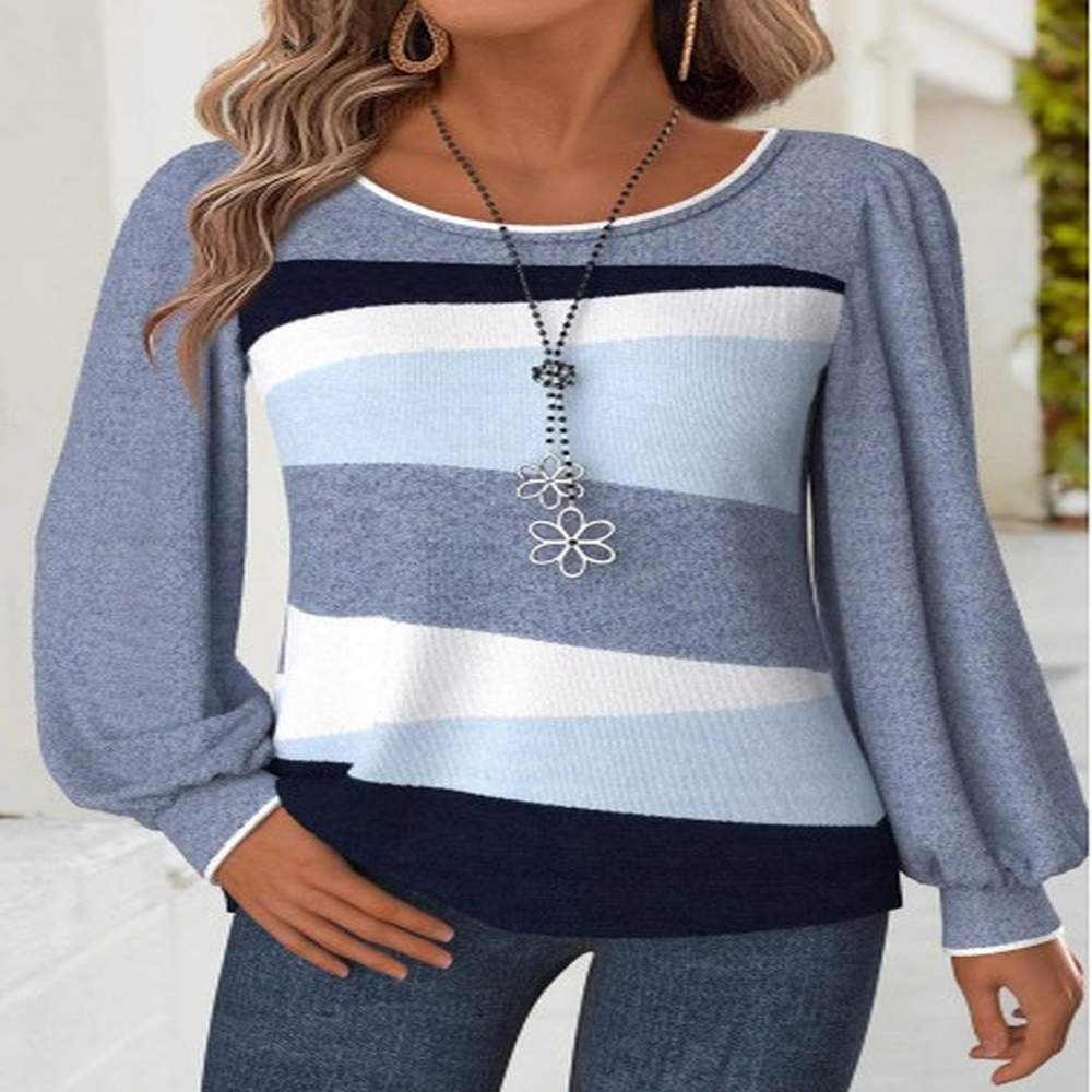 modlily blue tummy coverage geometric print long sleeve t shirt