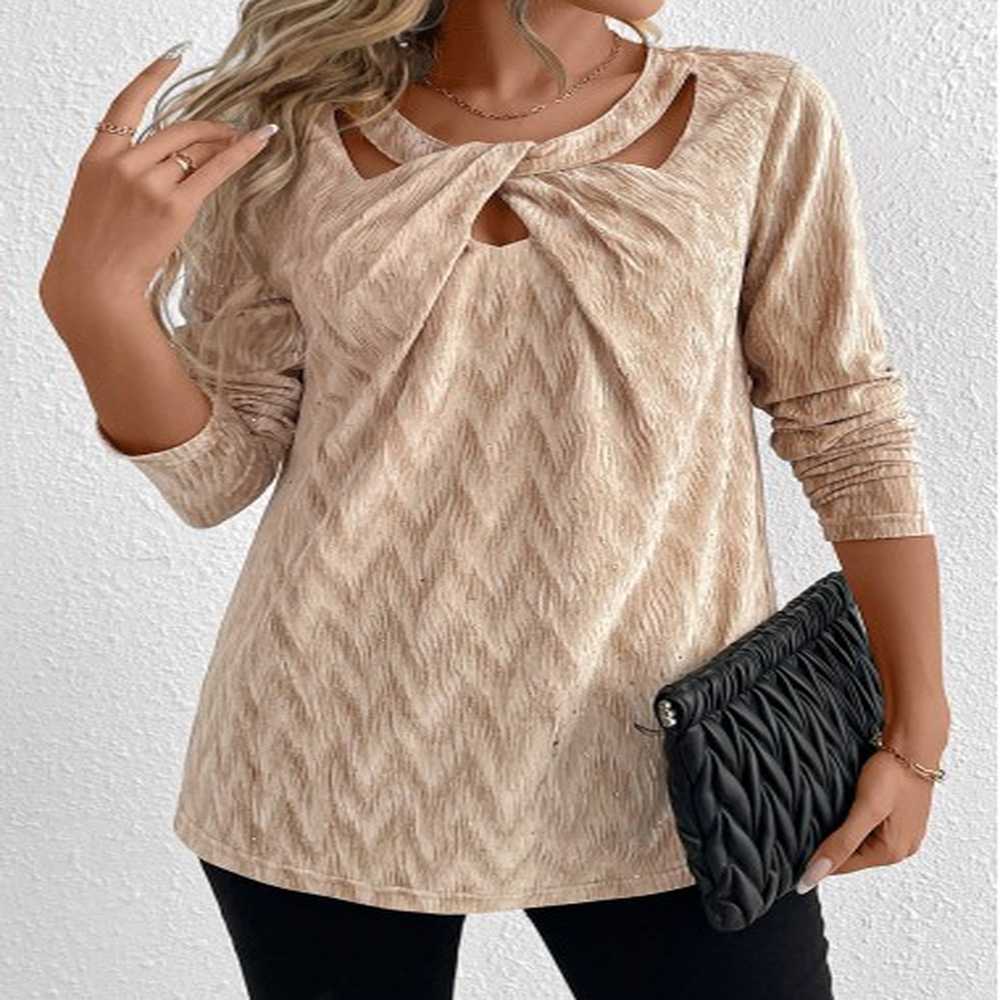 modlily champagne velvet long sleeve t shirt xl