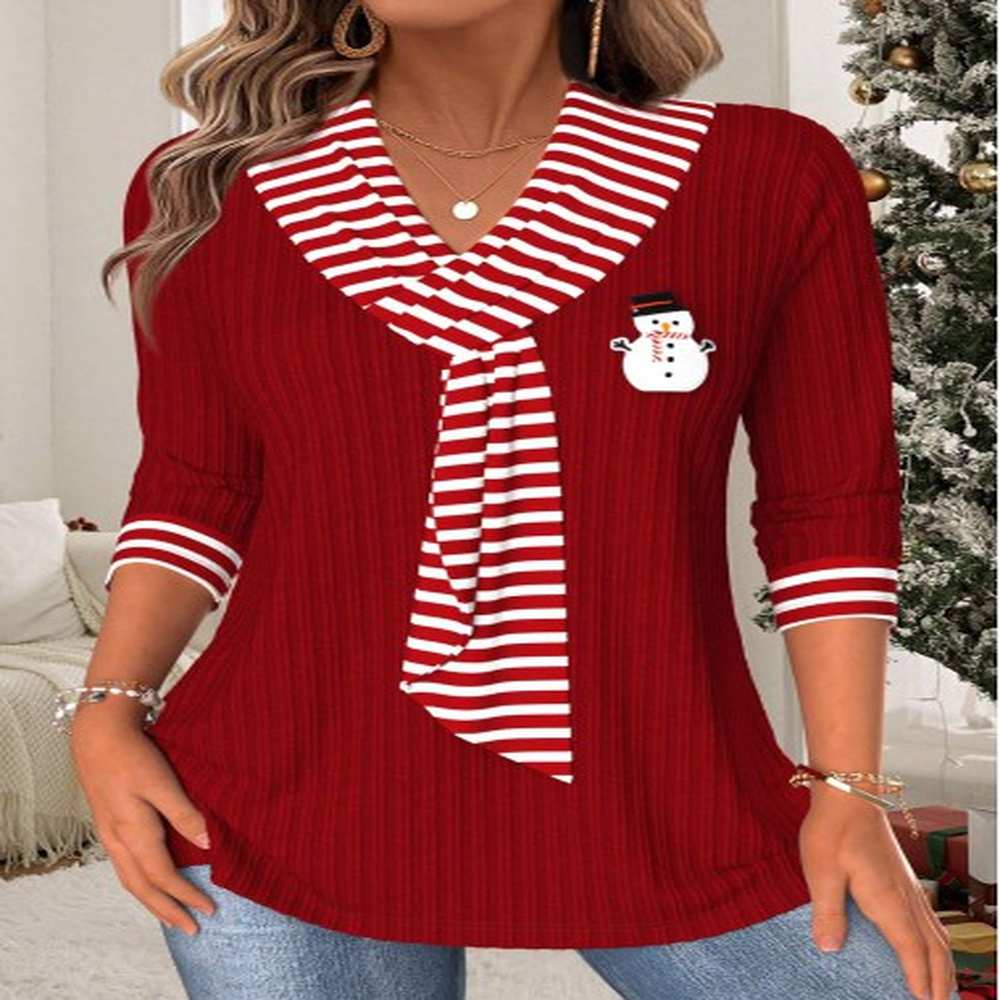 modlily christmas wine red tummy coverage striped t shirt