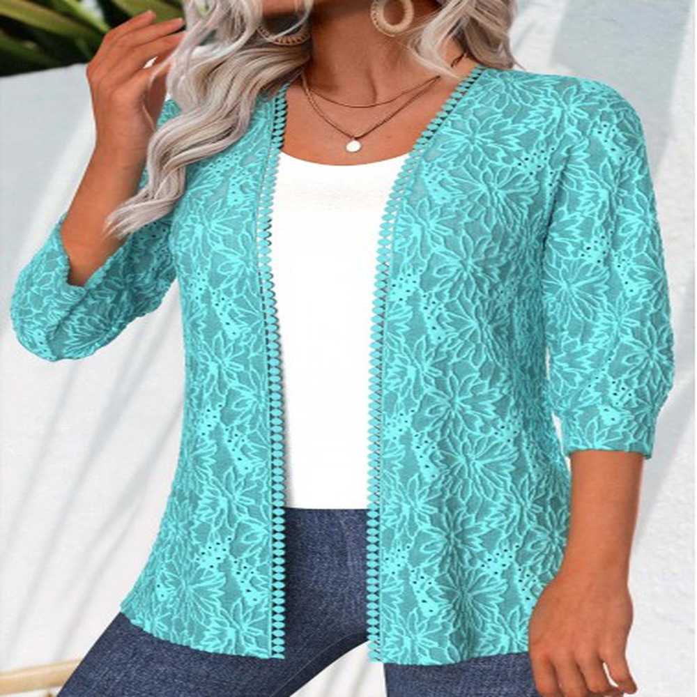modlily cyan tummy coverage half sleeve coat xxl