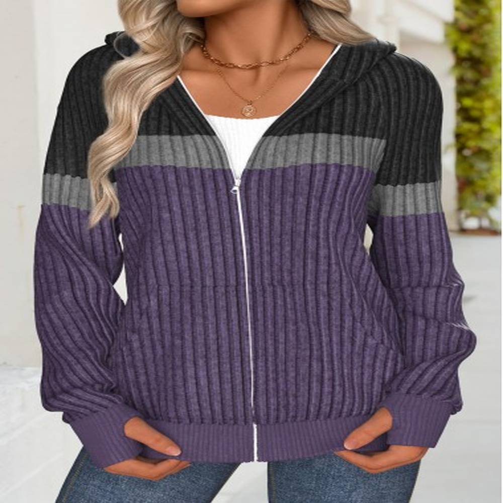 modlily dark purple tummy coverage long sleeve hoodie xl