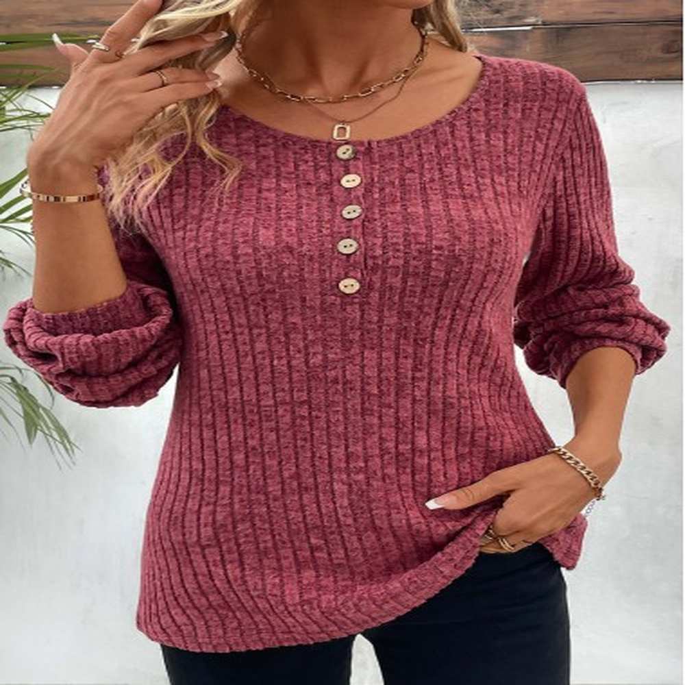 modlily dark reddish purple button long sleeve t shirt