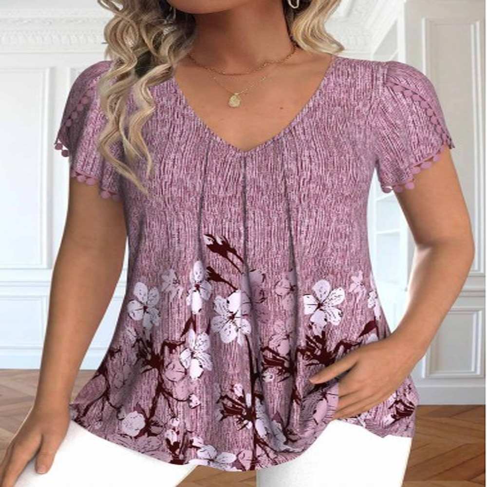 modlily dark reddish purple embroidery floral print t shirt