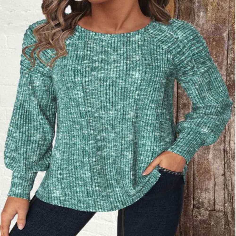 modlily green long sleeve round neck t shirt xxl