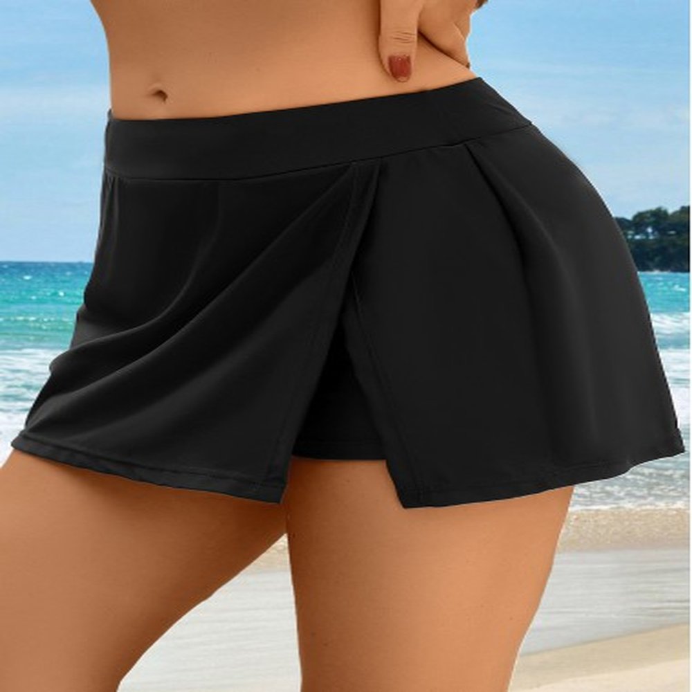 modlily high waisted front slit hem black pantskirt xxl
