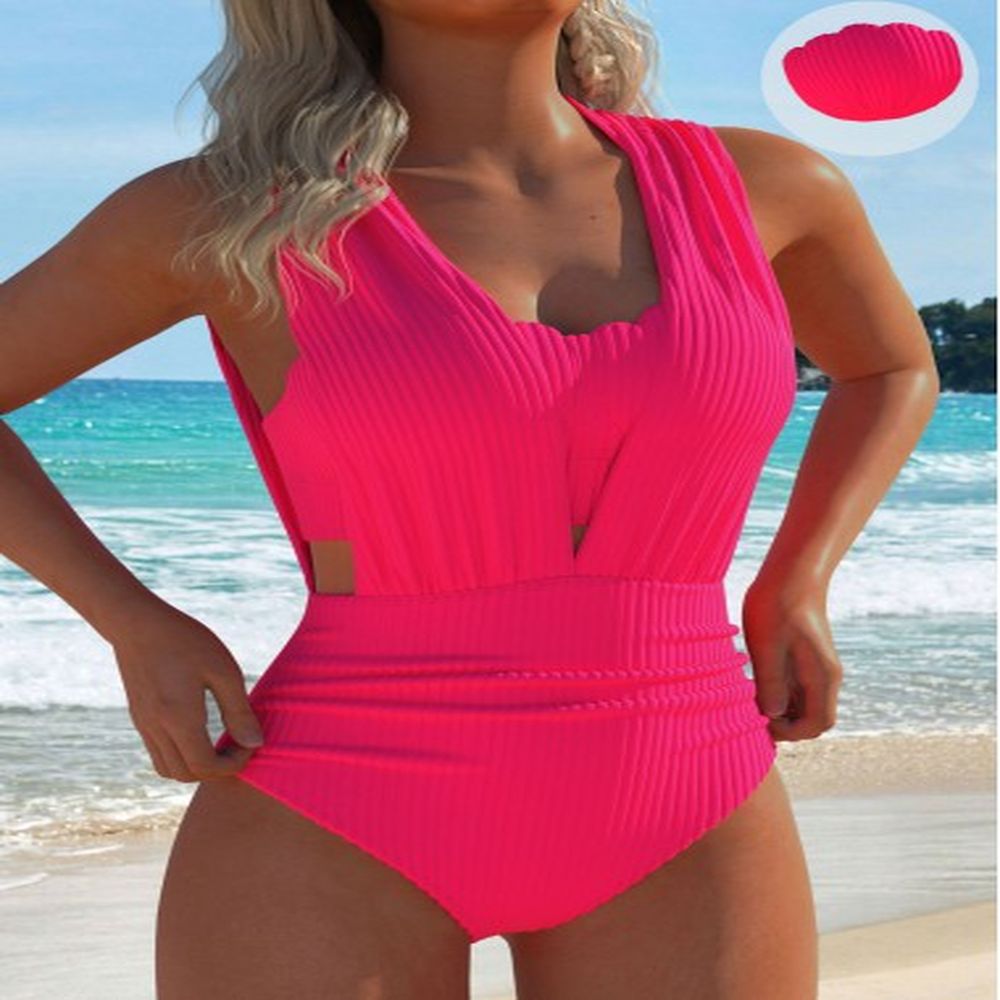 modlily hot pink one piece swimwear and bra l