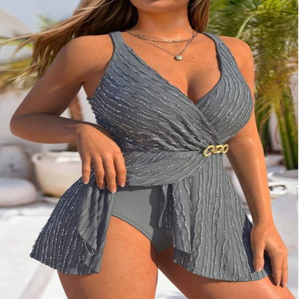 modlily jacquard detail grey one piece swimdress m