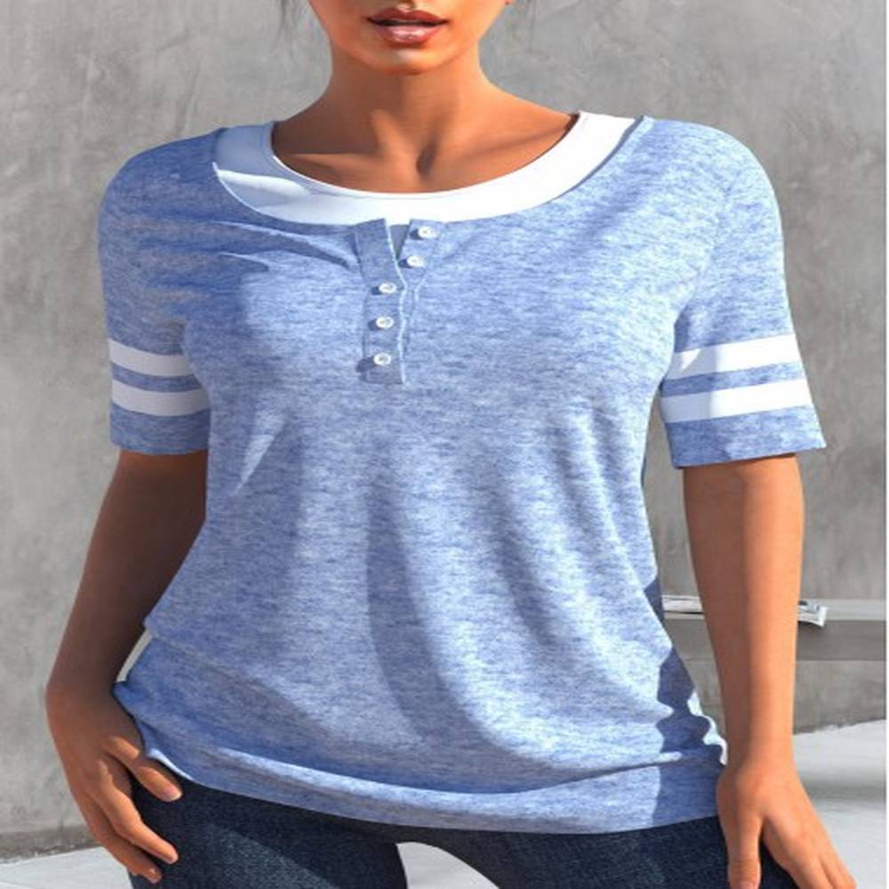 modlily light blue button short sleeve t shirt s