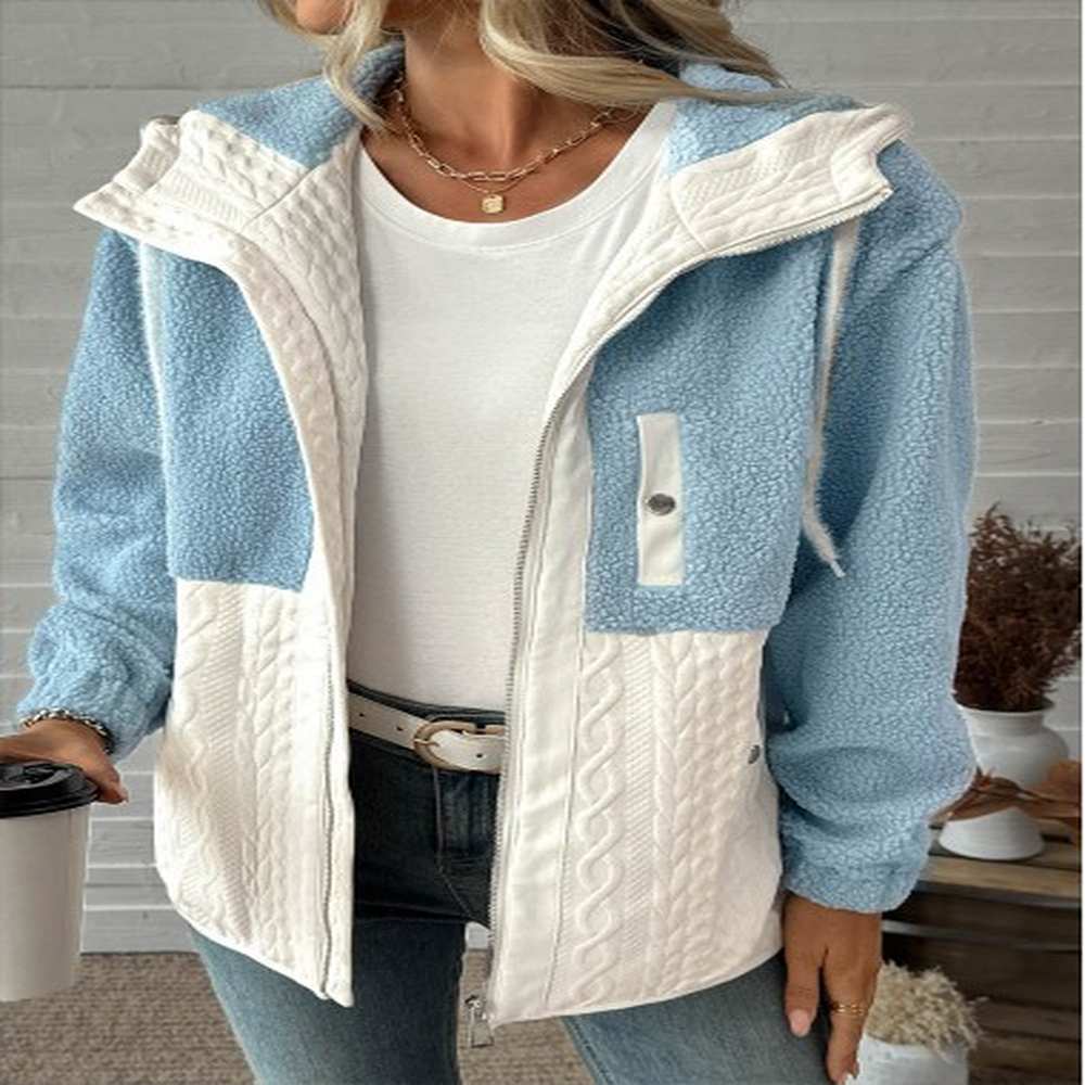 modlily light blue tummy coverage long sleeve hooded coat