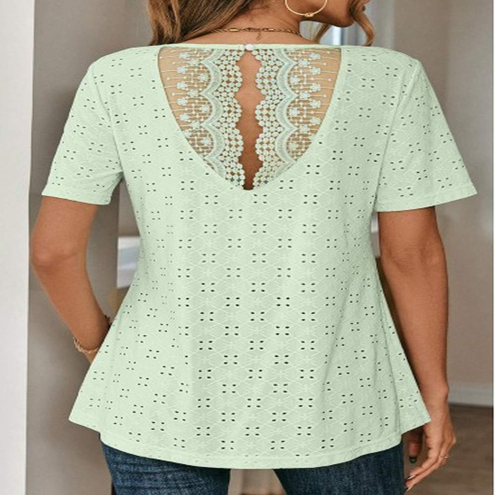 modlily light green lace short sleeve t shirt m