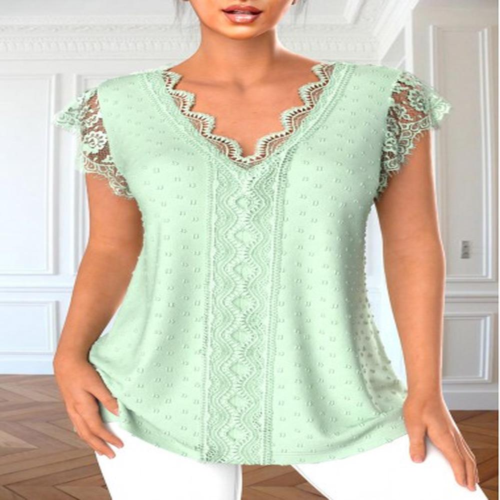 modlily light green patchwork short sleeve t shirt m
