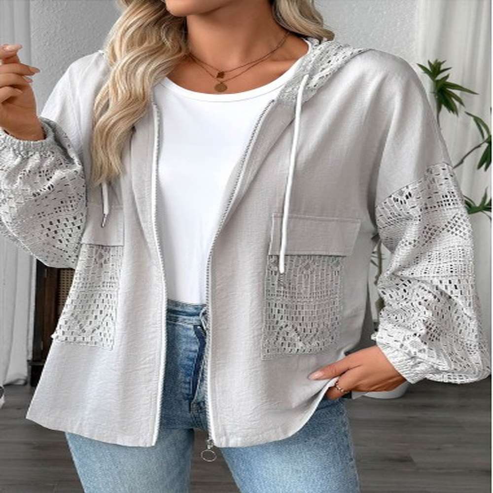 modlily light grey marl long sleeve hoodie m