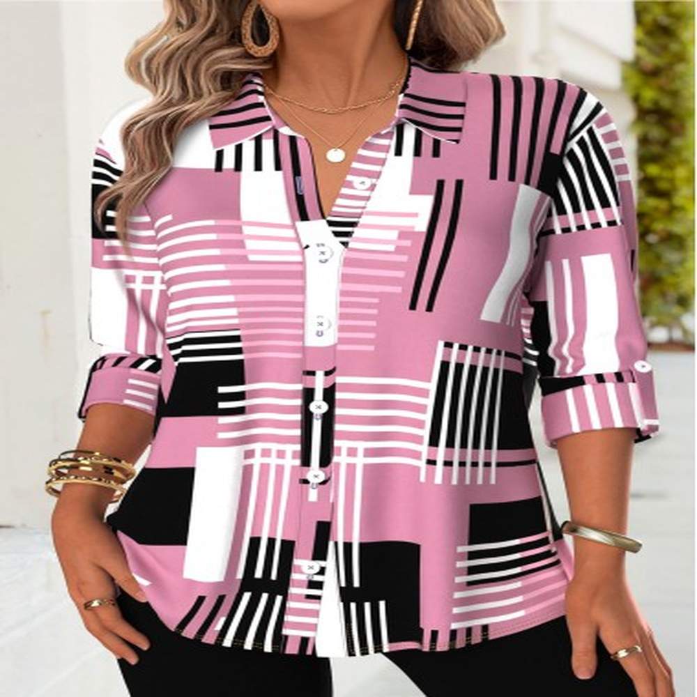 modlily light pink tummy coverage geometric print long sleeve shirt
