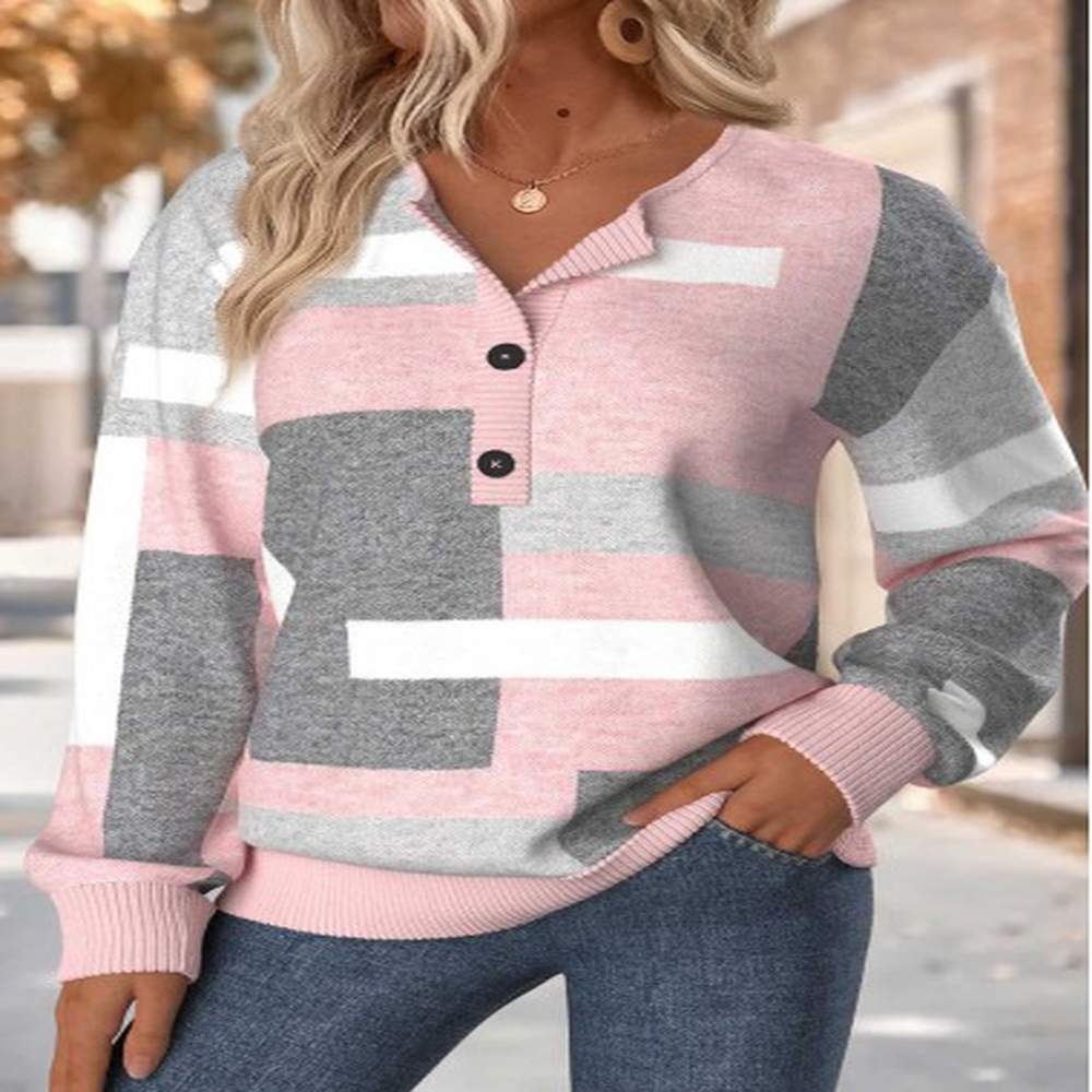 modlily light pink tummy coverage geometric print long sleeve sweatshirt