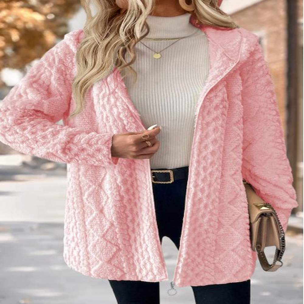 modlily light pink tummy coverage long sleeve hooded coat